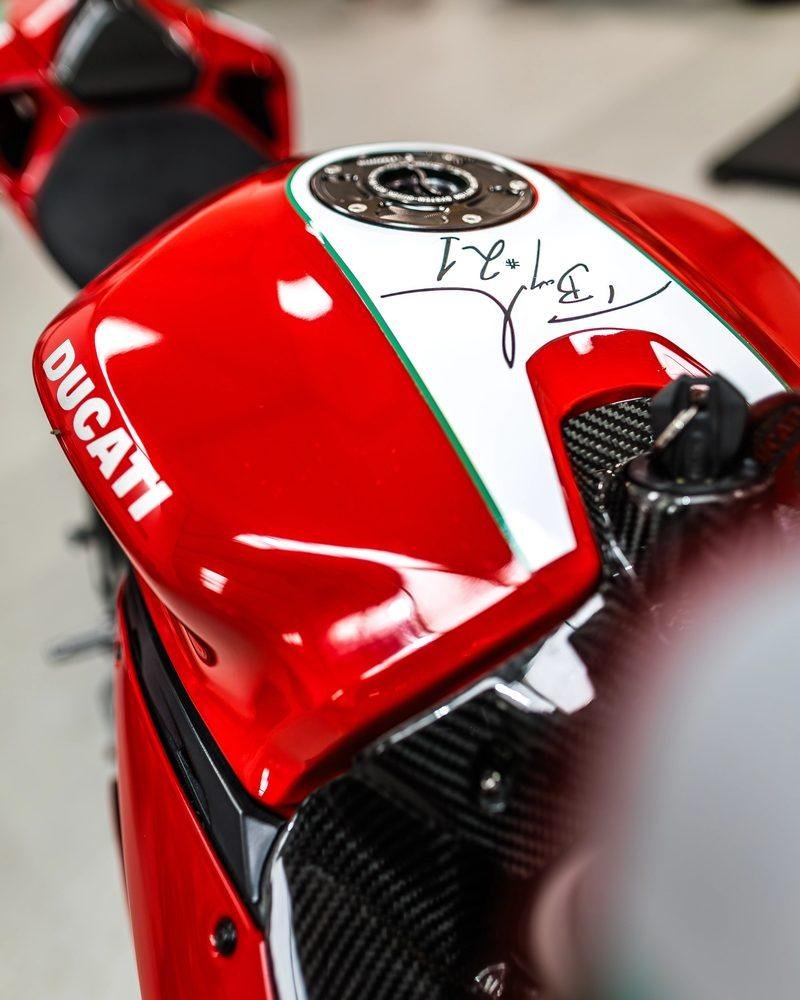Signed tank detail, Ducati Bayliss
