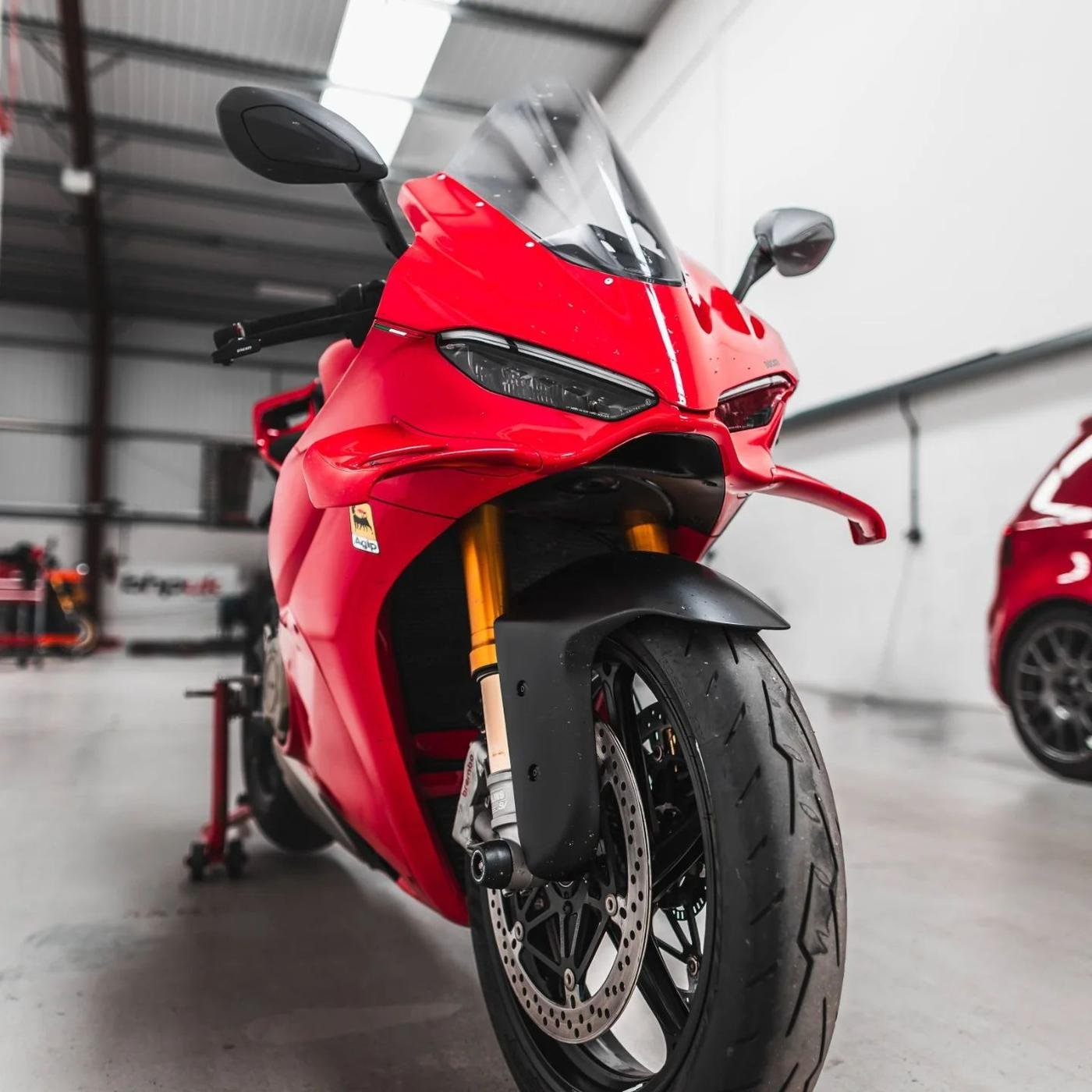Ducati Panigale V4S in the workshop